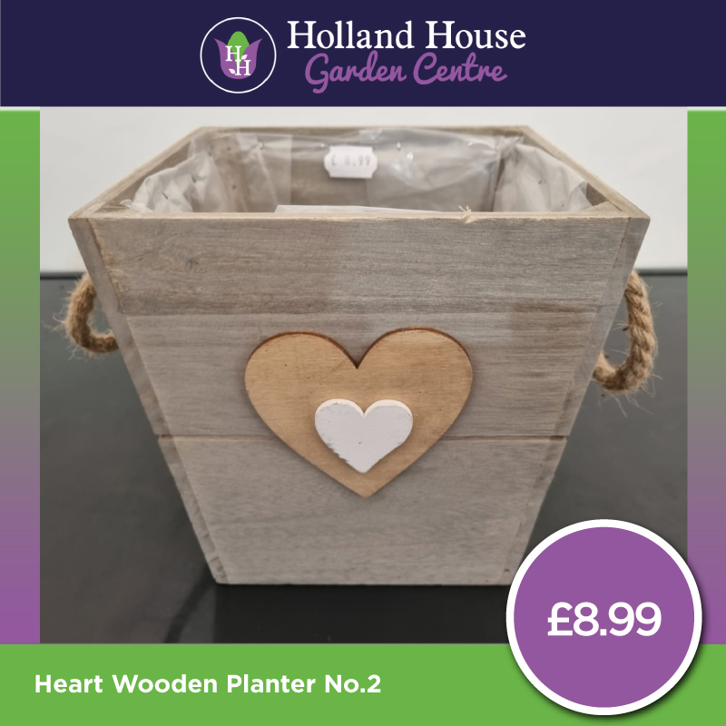 Heart Wooden Planter 2